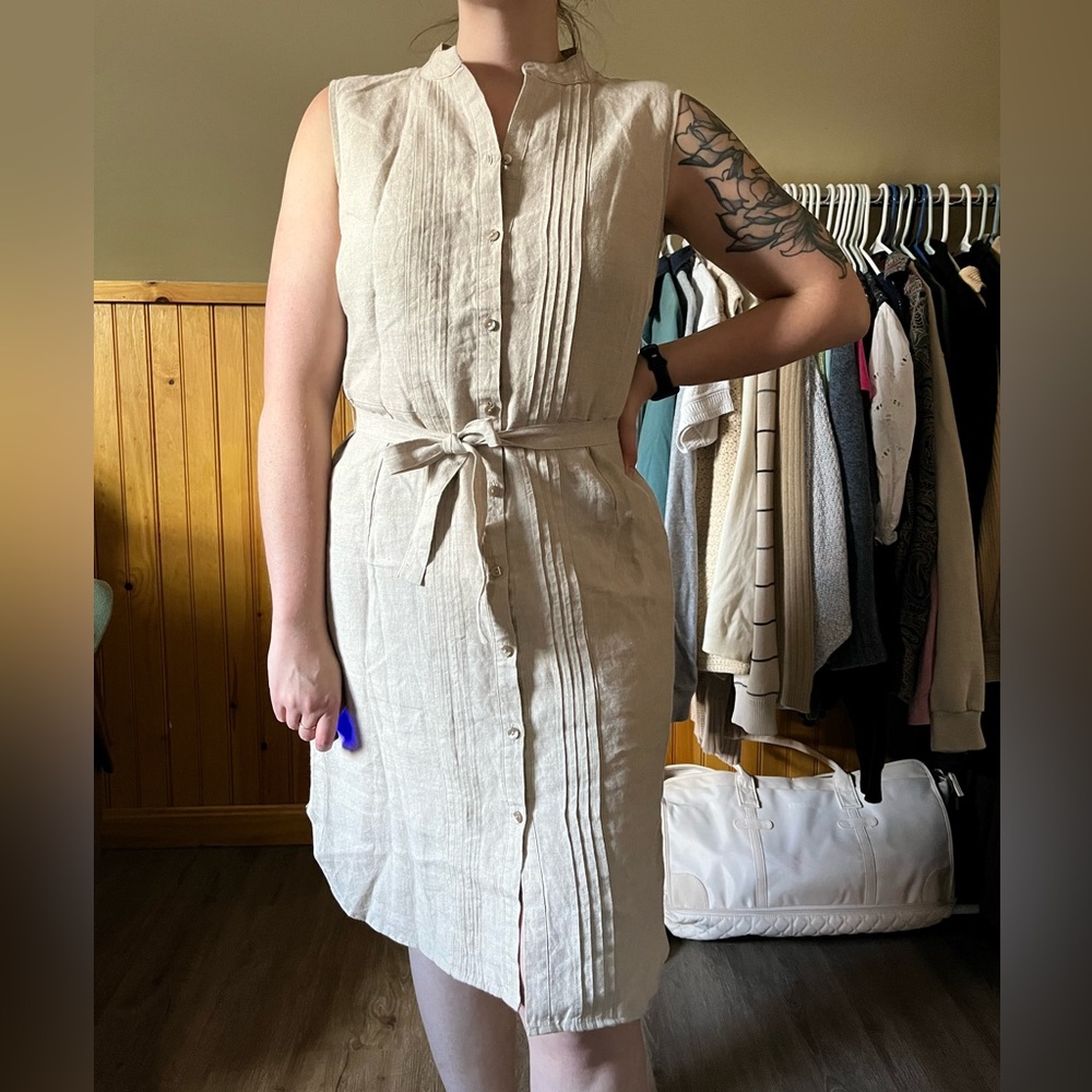 LL Bean 100% Linen Dress